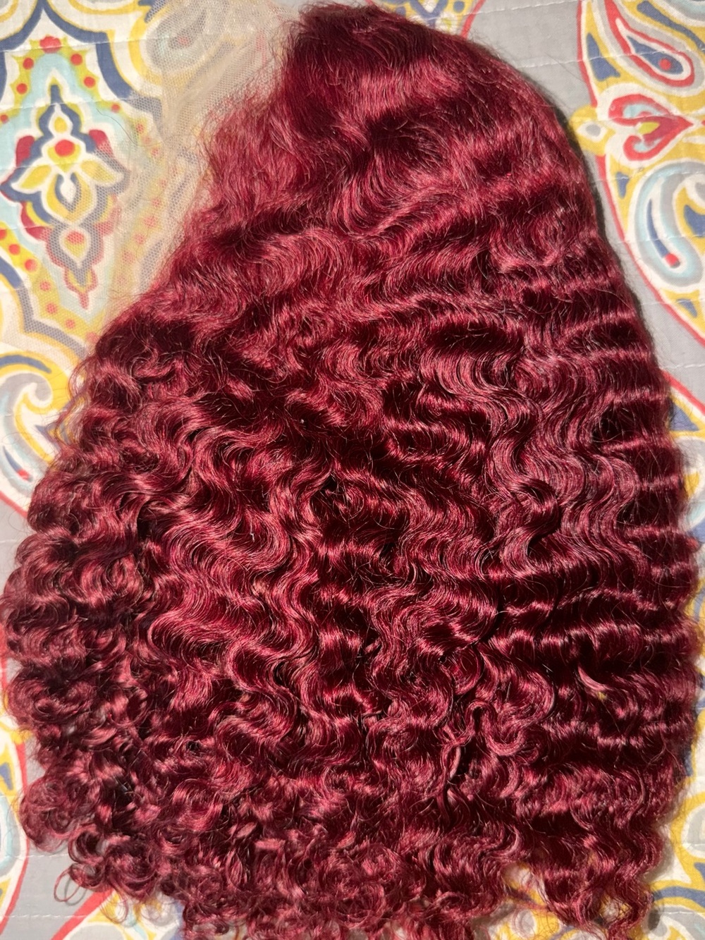 Deep Burgundy Curly Women's Hairpiece - Unbranded